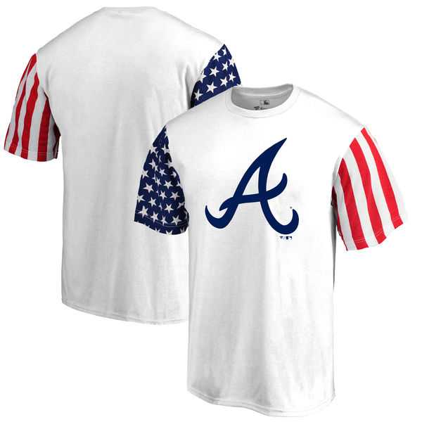 Men's Atlanta Braves Fanatics Branded Stars & Stripes T-Shirt White FengYun,We sell and wholesale Men's Atlanta Braves Fanatics Branded Stars & Stripes T-Shirt White FengYun on line form chian!